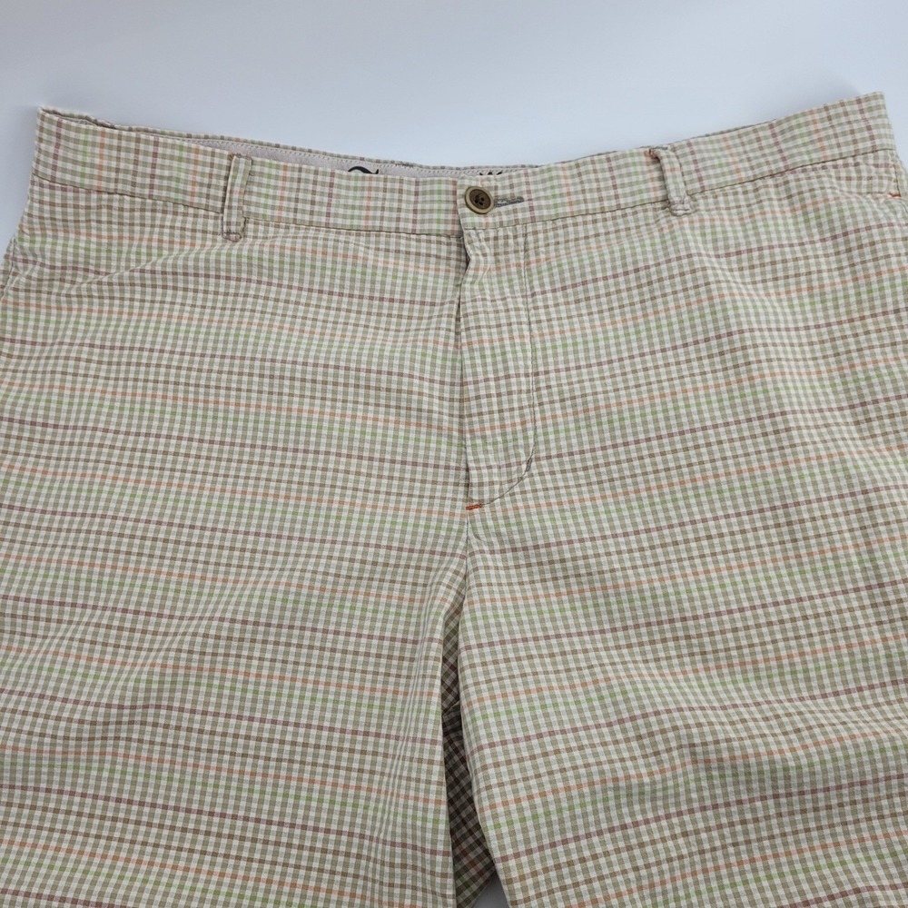 Tommy Bahama Mens 38/39 Paradise Nation Plaid Shorts Tan Multicolor Cotton Golf - Picture 11 of 12